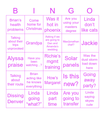 Parents 2.0 Bingo Card