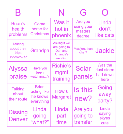 Parents 2.0 Bingo Card