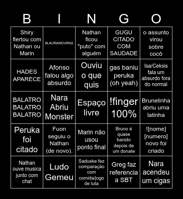 Bingo Live Teste #1 Bingo Card