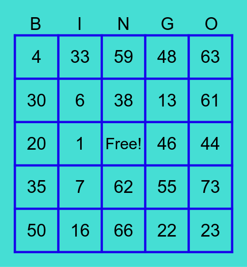 Bingo Dorado Bingo Card