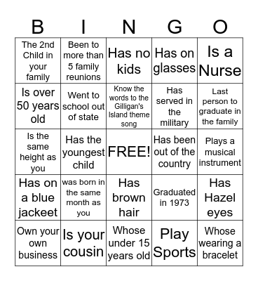 BELL'S FAMILY BINGO Card