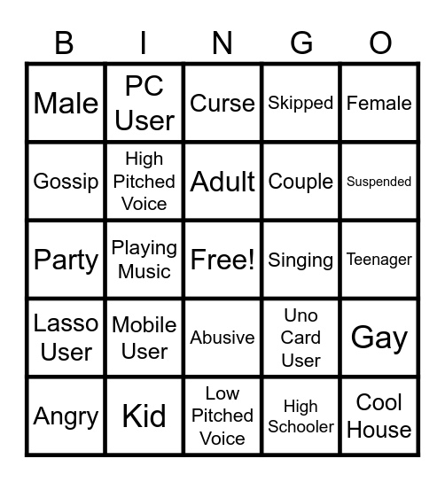 VC Bingo Card