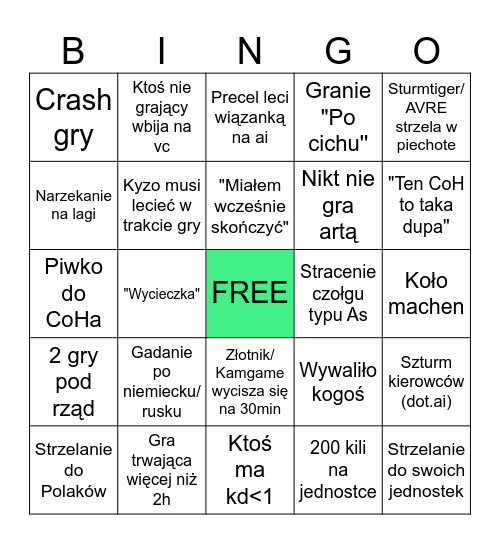 CoHowe Bingo Card