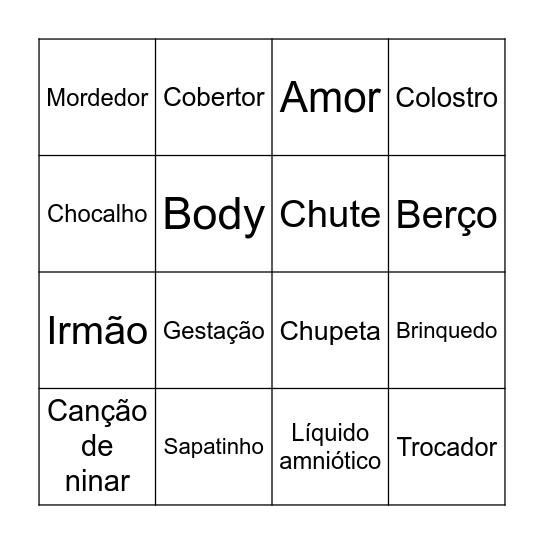 BINGO DO HENRIQUE Bingo Card