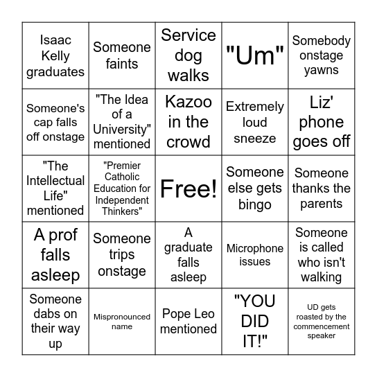 GRADUATION BINGOOO Bingo Card