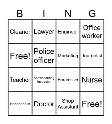 Jobs Bingo Card