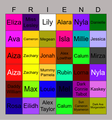 Friends Bingo Card