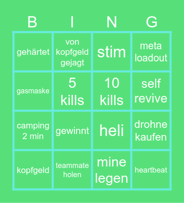 warzone bingo Card