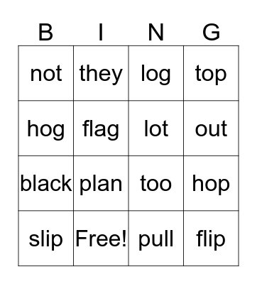 UNIT 1 WEEK 4 SPELLING  Bingo Card