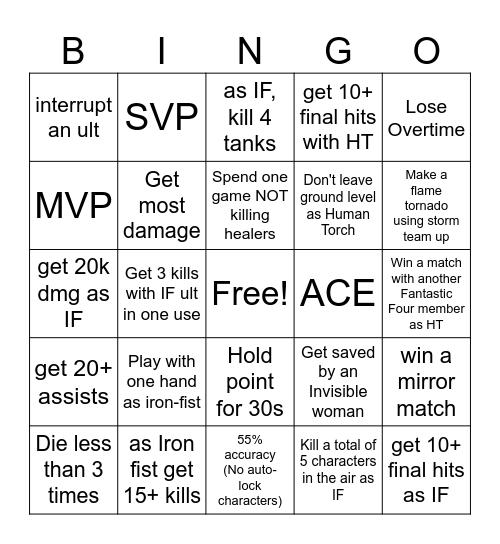 Lando Bingo Card