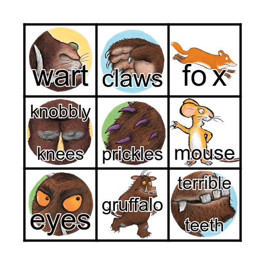 Gruffalo bingo Card