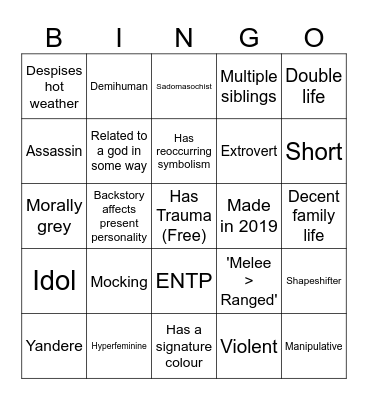 Annastasia Bingo! Bingo Card