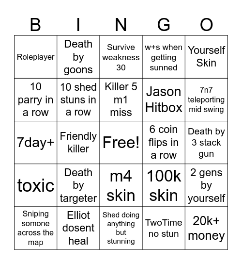 NiggaSaken Bingo Card