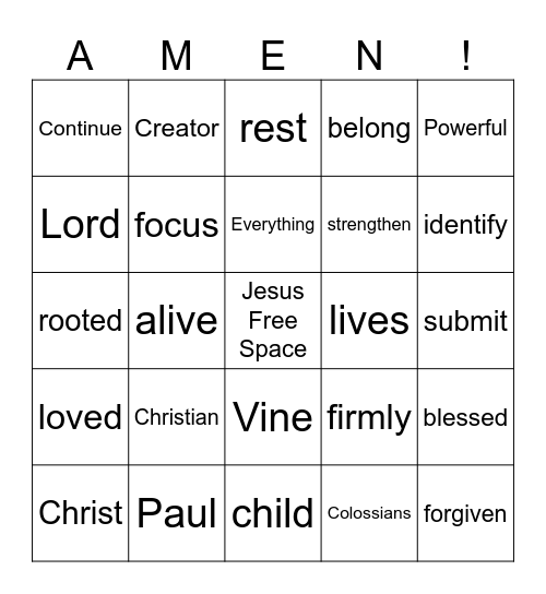 Jesus Is Everything Bingo Card