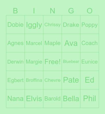 Animal Crossing Bingo Card