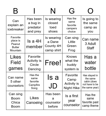 Counselor Bingo Card