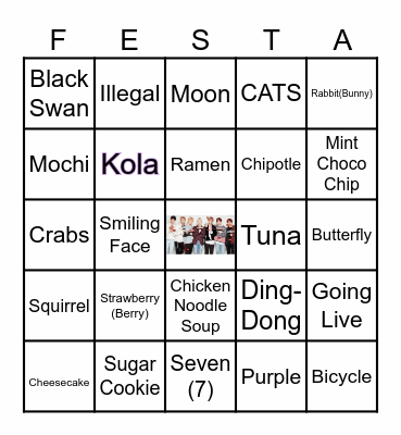 BTS APOBANGO FESTA BINGO Card