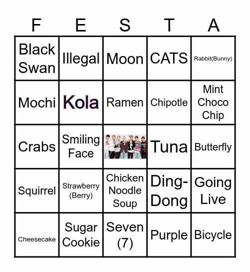 BTS APOBANGO FESTA BINGO Card