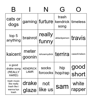 my feed bingo Card