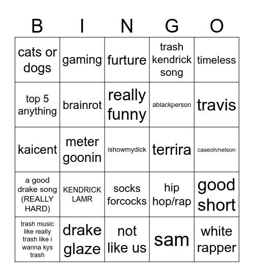my feed bingo Card