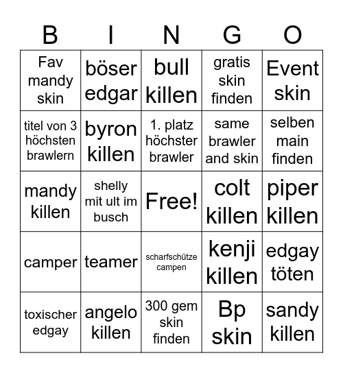 Bs bingo Card