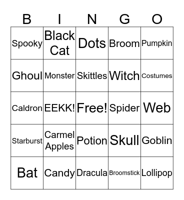 Spooktacular Bingo Card