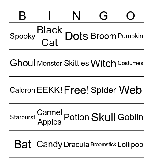 Spooktacular Bingo Card