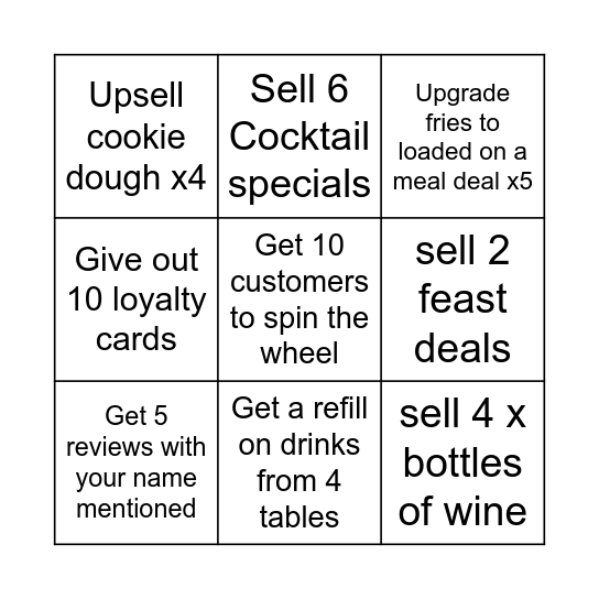 SERVER BINGO Card