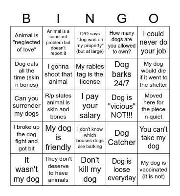ACO BINGO Card