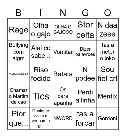 LUCAS Bingo Card