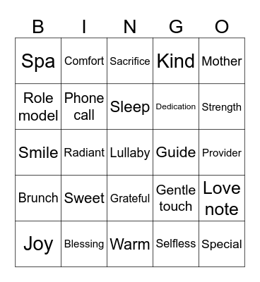 WMC PA Province Mother’s Day Bingo Card