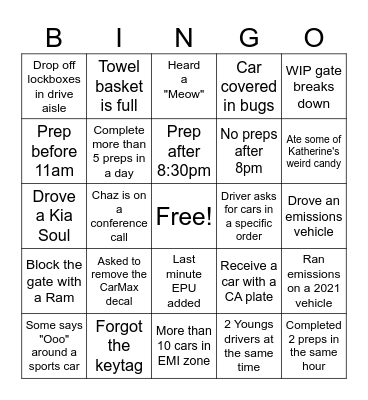 RA BINGO Card