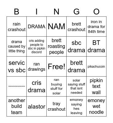 pipkin bingo Card