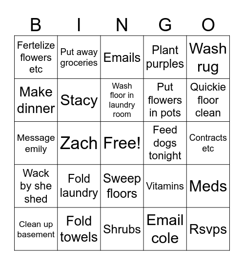 Nm m mohgf Bingo Card