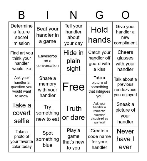 Spy bingo Card