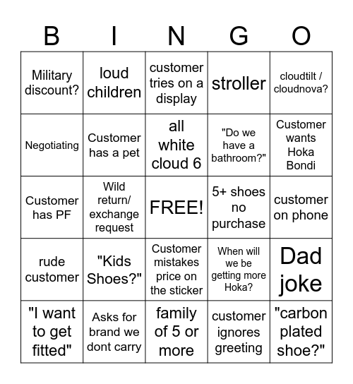 F2R BINGO Card