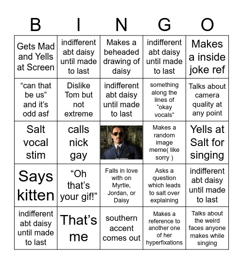 Saltstaceyingo Bingo Card