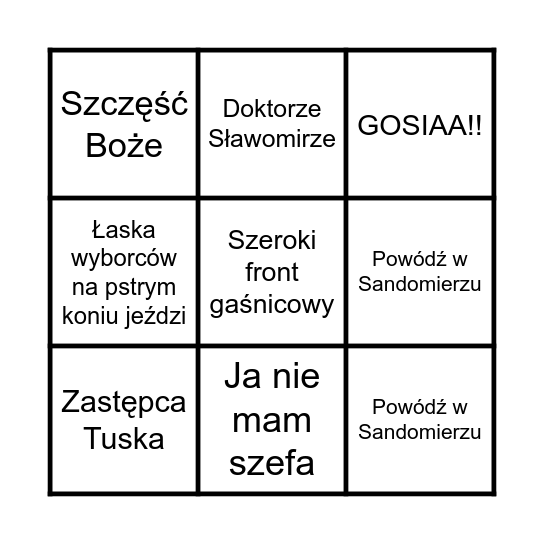 WIECZÓR WYBORCZY 2025 Bingo Card