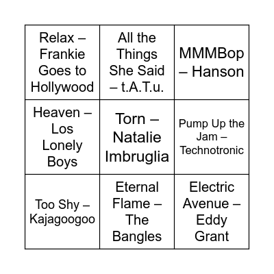 Game Four Bingo Card