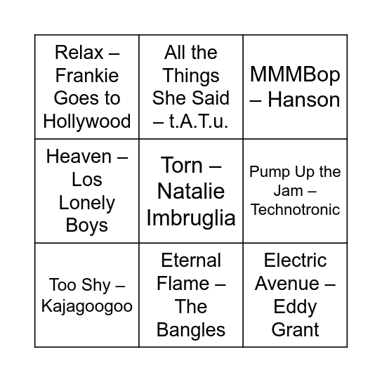 Game Four Bingo Card