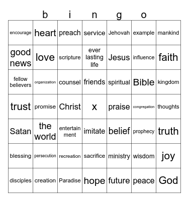 assembly bingo Card