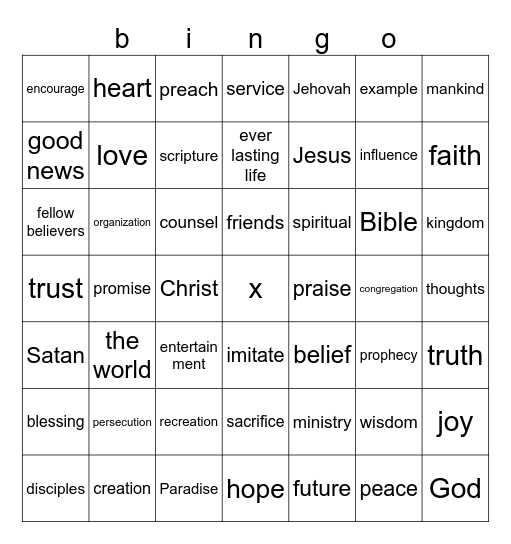 assembly bingo Card
