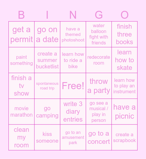 2025 GOALS Bingo Card