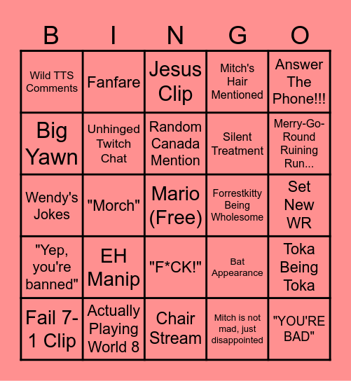 MFP SMB3 Bingo Card