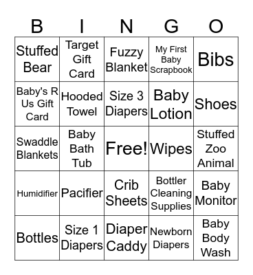 Aedan is on His Way!! Bingo Card