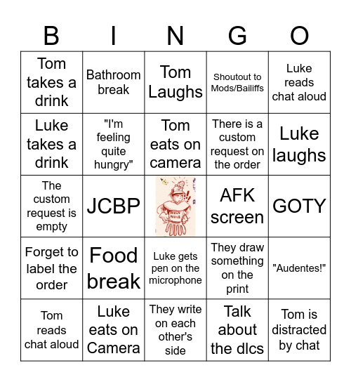 Tom & Luke streamily signing May 20th Bingo Card