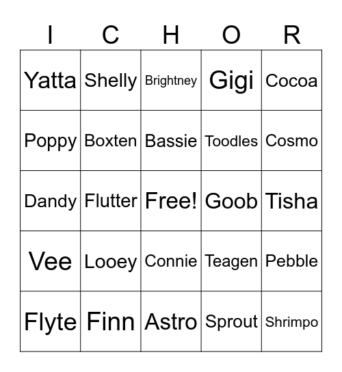 Dandys world twisteds Bingo Card