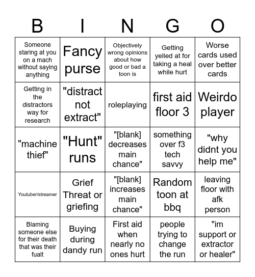 Dandy public lobby bingo Card