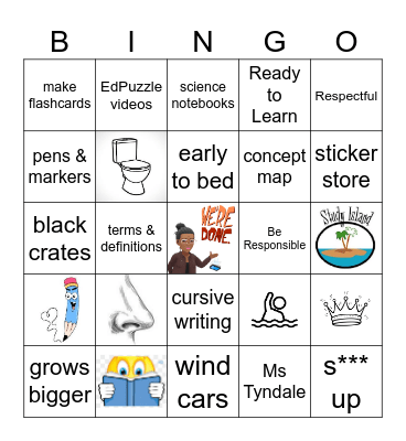 END OF THE YEAR Bingo Card