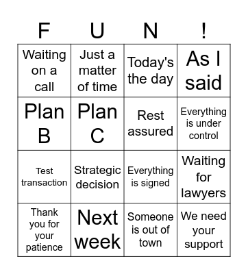 FUNdraising Bingo Card